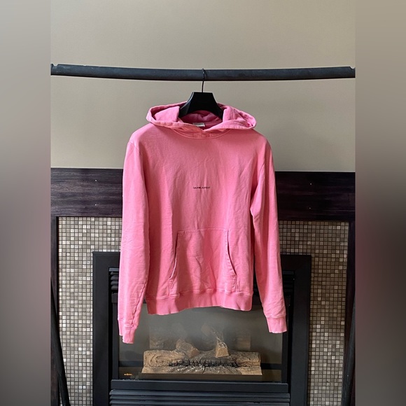 Saint Laurent SS18 Pink Rive Gauche Logo oversized Hoodie - Picture 1 of 1